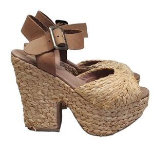 MLE Mia Limited Edition Womens Y2K Espadrille Sandals Heels shoes sz 9B